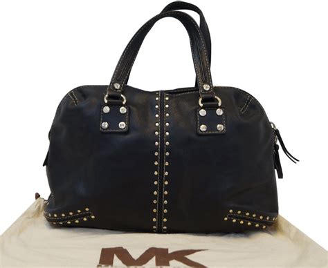 michael kors black bag with studs|Michael Kors astor studded handbag.